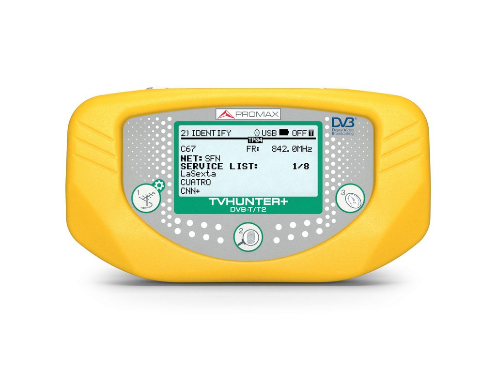 Promax TVHUNTER+: Digital terrestrial TV hunter for DVB-T and DVB-T2