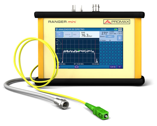 Promax RANGER mini: TV and Satellite analyzer for RF, CATV, DOCSIS and optical fibre analyzer