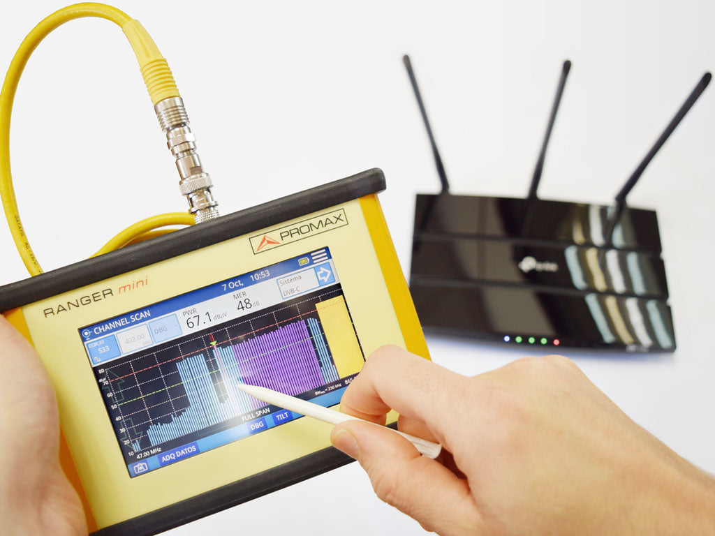 Promax RANGER mini: TV and Satellite analyzer for RF, CATV, DOCSIS and optical fibre analyzer