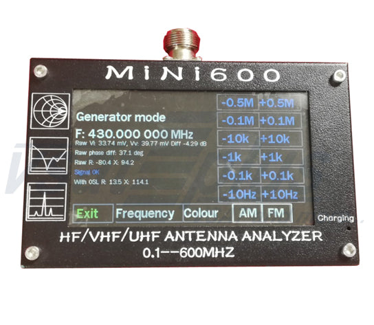 Mini600 4.3 inch LCD HF VHF UHF Antenna Analyzer 0.1-600MHz