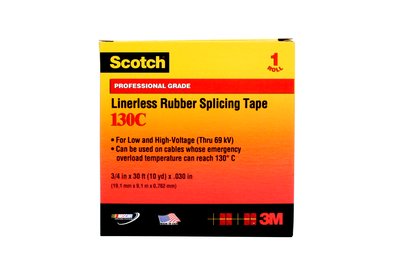 3M™ Linerless Electrical Rubber Splicing Tape 3/4 in x 30ft (19.1mm x 9.1m x 0.762mm)