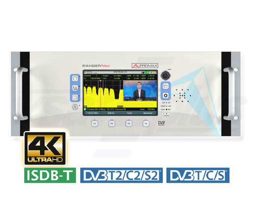 Promax RANGERNeo Rack 4: High class 19” rack-mount field strength meter and spectrum analyzer with 4K decoder